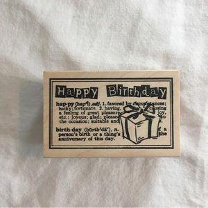 Catslife Press Wood Mounted Rubber Birthday Stamp